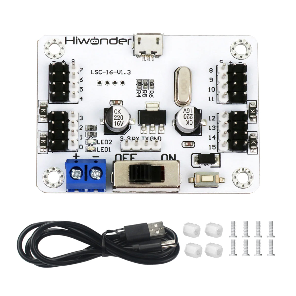 LSC-16: Hiwonder 16 Channel Servo Controller with Over-Current Protection LSC-16: Hiwonder 16 Channel Servo Controller with Over-Current Protection